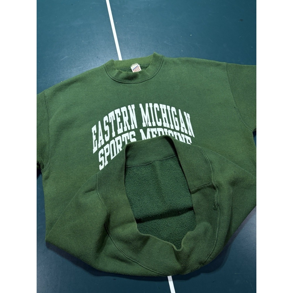 Vintage Eastern Michigan University Sports Medicine Crewneck Sweatshirt XL 80s - Picture 9 of 12